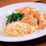 STROGONOFF COM BATATA PALHA SAUDÁVEL